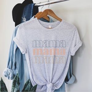 Mama Graphic Tee Super Soft Speckled Grey